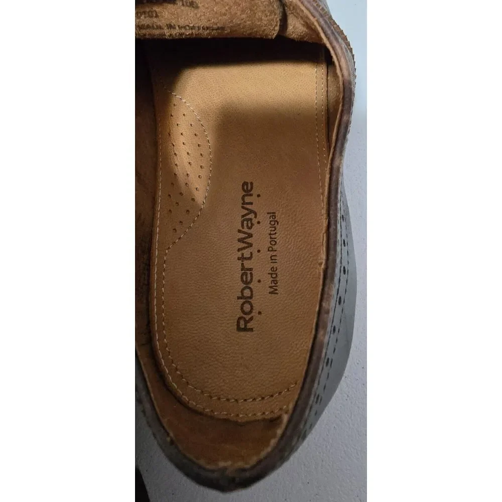 Robert‎ Wayne Mens 10 D Shoes Utah Derby Brown Leather Lace Up Oxfords
